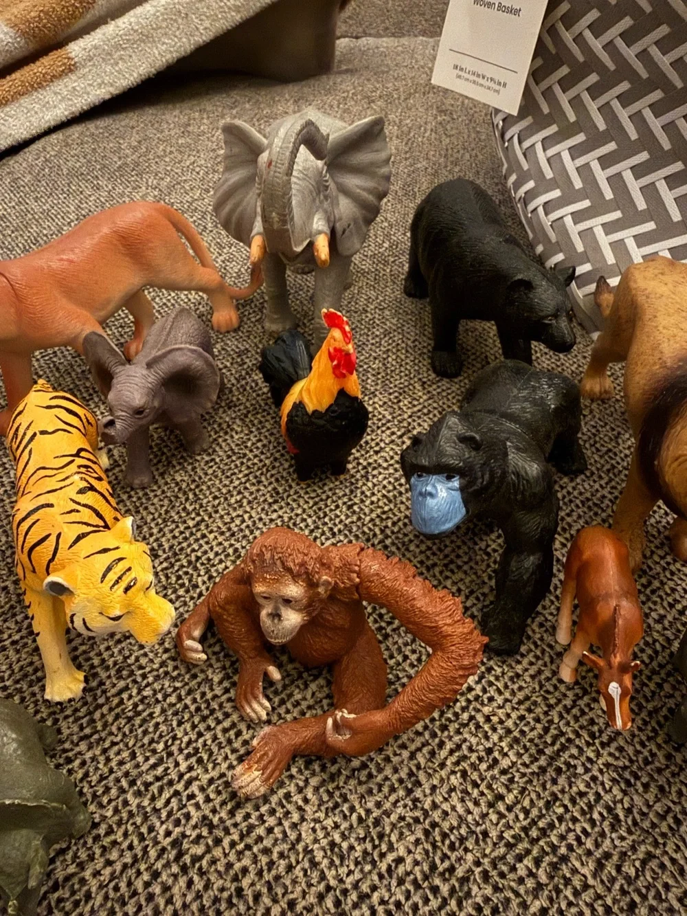 Assorted Small Pets Animal Toy Set - Brown Tiger Black Figures